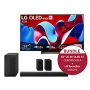 LG 55 Zoll LG OLED evo C4 4K Smart TV + 5.1 Soundbar DS60TR mit 440 Watt , OLED55C43LA.DS60TR