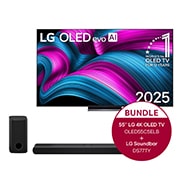 LG 55 Zoll LG OLED evo AI C5E 4K Smart TV + 3.1.3 Kanal LG TV Soundbar DS77TY mit Dolby Atmos , OLED55C5ELB.DS77TY