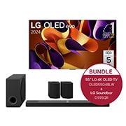 LG 55 Zoll LG OLED evo G4 4K Smart TV + 9.1.5 Kanal LG TV Soundbar DS95TR mit Dolby Atmos, OLED55G48LW.DS95TR