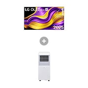 Vorderseite von 55 Zoll LG OLED evo AI G5 4K Smart TV + Mobile Klimaanlage (9000 BTU) OLED55G57LW.TF09001