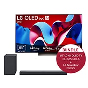 LG 65 Zoll LG OLED evo C4 4k Smart TV + 3.1.3 Dolby Atmos® Soundbar mit 400 Watt, OLED65C43LA.DSC9S