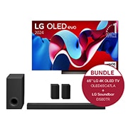 LG 65 Zoll LG OLED evo C4 4K Smart TV + 5.1.3 Dolby Atmos Soundbar mit 580 Watt, OLED65C47LA.DS80TR