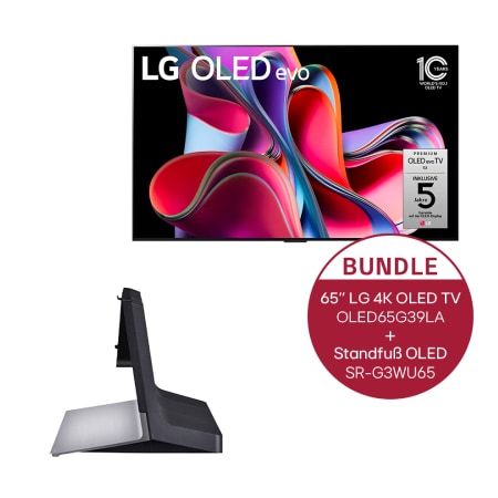 LG 65 Zoll LG 4K OLED evo TV G3 | Standfuß OLED G2/G3-Serie, OLED65G39LA.G3WU65
