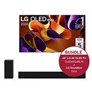 LG 65 Zoll LG OLED evo G4 4k Smart TV + 3.1 Dolby Atmos®️ Design-Soundbar mit 420 Watt, OLED65G48LW.DGX