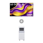 Vorderseite von 65 Zoll LG OLED evo AI G5 4K Smart TV + Mobile Klimaanlage (9000 BTU) OLED65G57LW.TF09001