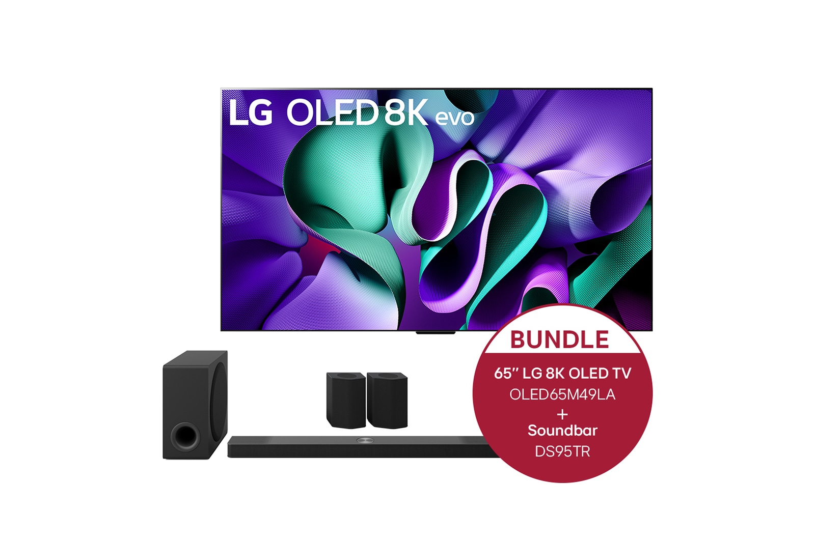 LG 65 Zoll LG OLED evo AI M4, weltweit erster TV mit kabelloser Video- und Audioübertragung in 4K 144 Hz + 9.1.5 Kanal LG TV Soundbar DS95TR mit Dolby Atmos, OLED65M49LA.DS95TR