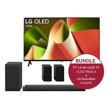 LG 77 Zoll LG OLED B4 4K Smart TV + 2.1 Soundbar DS40T mit 300 Watt, OLED77B42LA.DS40TR