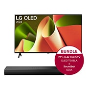 LG 77 Zoll LG OLED B4 4K Smart TV + 2.0 Kanal LG TV Soundbar S20A mit Dolby Digital und DTS Surround, OLED77B4ELA.S20A