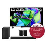 LG 77 Zoll LG 4K OLED evo TV C3 + 5.1 Soundbar DS60TR mit 440 Watt, OLED77C37LA.DS60TR