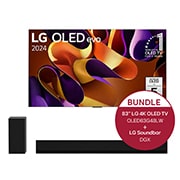 LG 83 Zoll LG OLED evo G4 4k Smart TV + 3.1 Dolby Atmos®️ Design-Soundbar mit 420 Watt, OLED83G48LW.DGX