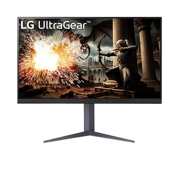 Vorderansicht des LG 27 Zoll UltraGear (27GS75QX-B) Gaming-Monitors mit einer Bildwiederholrate von 180 Hz (O/C 200 Hz) und einer Reaktionszeit von 1 ms (GtG)