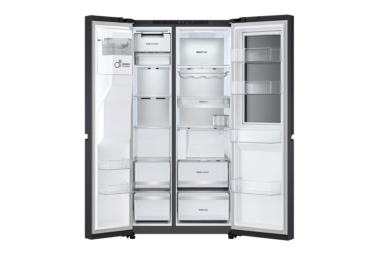 LG Side-by-Side Kühlschrank mit Craft Ice (EEK D, 628L, 179cm hoch) InstaView Door-in-Door®, Eis-, Crushed Ice-, Wasserspender, Festwasseranschluss | GSXB90EVDD , GSXB90EVDD