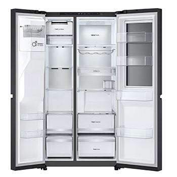 LG Side-by-Side Kühlschrank mit Craft Ice (EEK D, 628L, 179cm hoch) InstaView Door-in-Door®, Eis-, Crushed Ice-, Wasserspender, Festwasseranschluss | GSXB90EVDD , GSXB90EVDD