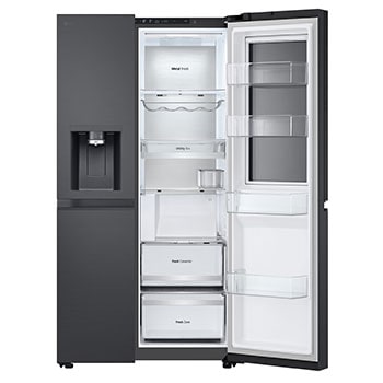 LG Side-by-Side Kühlschrank mit Craft Ice (EEK D, 628L, 179cm hoch) InstaView Door-in-Door®, Eis-, Crushed Ice-, Wasserspender, Festwasseranschluss | GSXB90EVDD , GSXB90EVDD