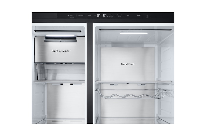 LG Side-by-Side Kühlschrank mit Craft Ice (EEK D, 628L, 179cm hoch) InstaView Door-in-Door®, Eis-, Crushed Ice-, Wasserspender, Festwasseranschluss | GSXB90EVDD , GSXB90EVDD