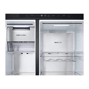 LG Side-by-Side Kühlschrank mit Craft Ice (EEK D, 628L, 179cm hoch) InstaView Door-in-Door®, Eis-, Crushed Ice-, Wasserspender, Festwasseranschluss | GSXB90EVDD , GSXB90EVDD