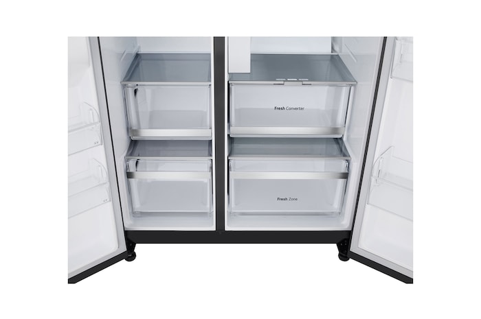 LG Side-by-Side Kühlschrank mit Craft Ice (EEK D, 628L, 179cm hoch) InstaView Door-in-Door®, Eis-, Crushed Ice-, Wasserspender, Festwasseranschluss | GSXB90EVDD , GSXB90EVDD