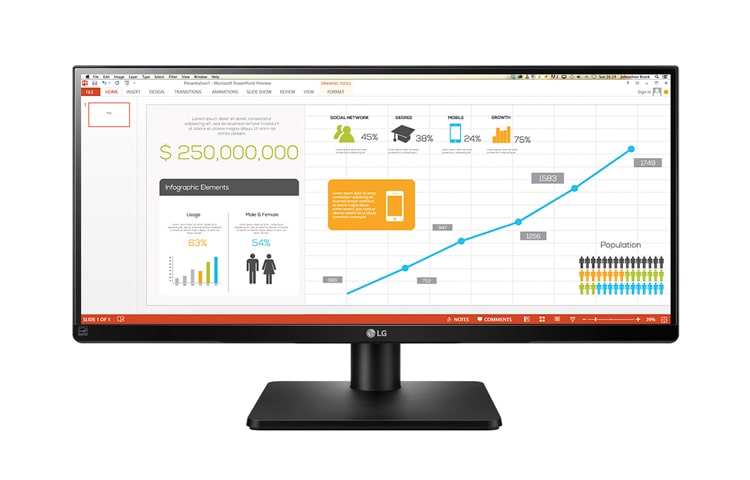 LG 21:9 FHD UltraWide-Business-Monitor mit 73,6 cm (29 Zoll), 29UB67-B