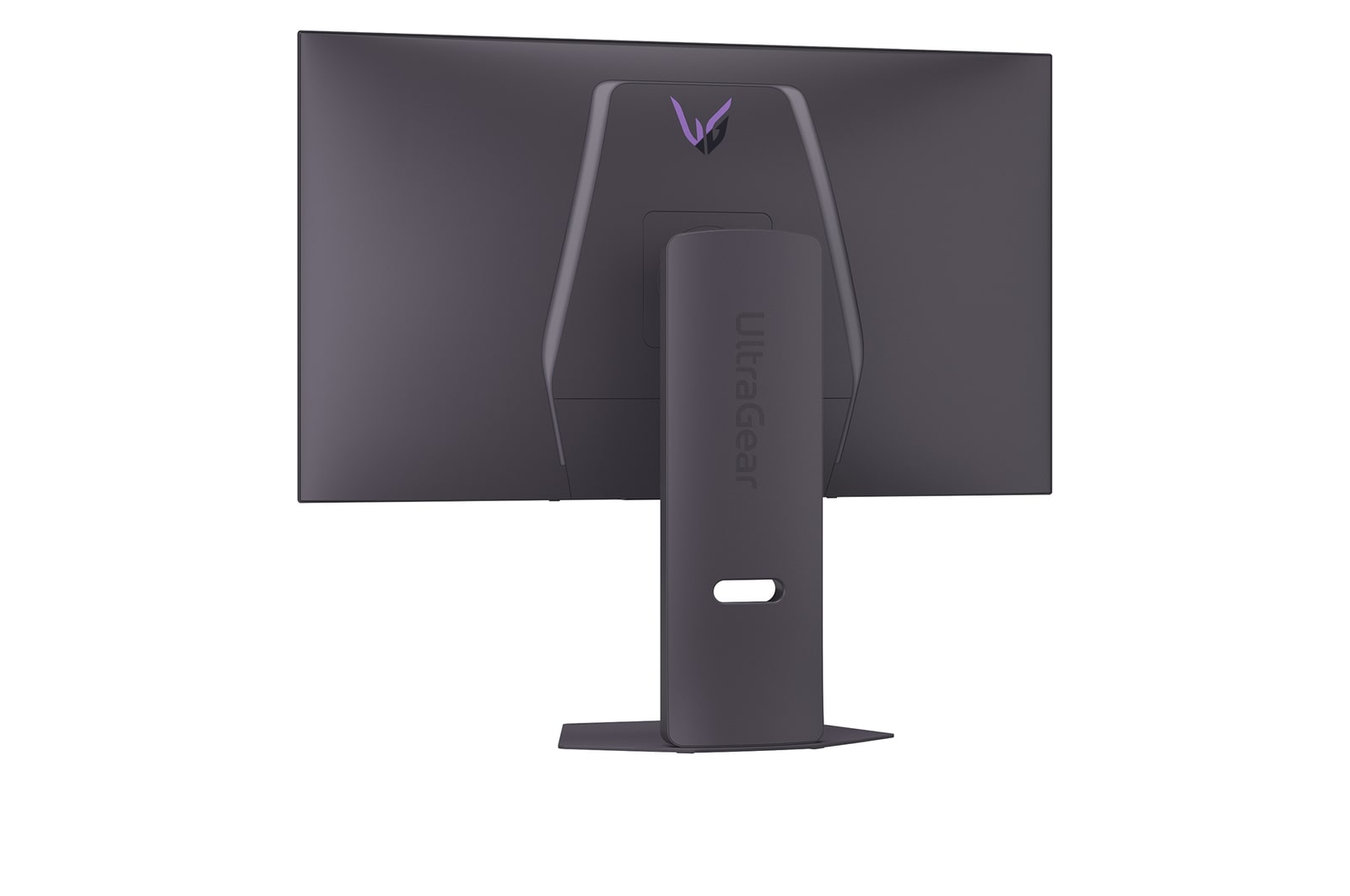 Ansicht von oben auf +30 Grad drehbaren Monitor