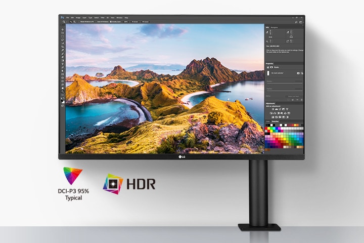 UHD 4K IPS Display: Klares und großes Display für angenehme Ansicht, 31,5 Zoll IPS Display, DCI-P3 95% Typical, HDR.	