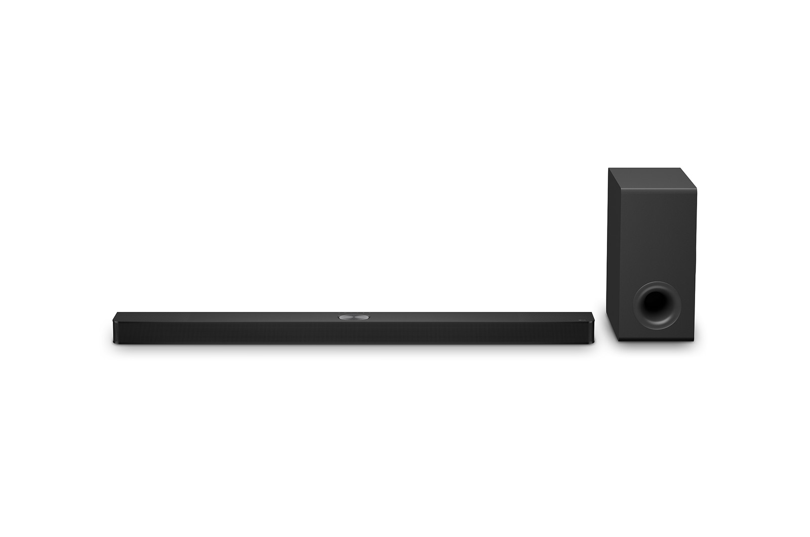 Frontansicht der LG Soundbar DS90TY und des Subwoofers