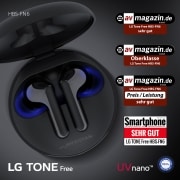 LG TONE Free FN6 | schwarz | Wireless Earbuds mit MERIDIAN-Sound, HBS-FN6