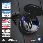 LG TONE Free FN7 | schwarz | Wireless Earbuds mit MERIDIAN-Sound und ANC, HBS-FN7 Black