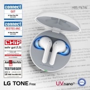 LG TONE Free FN7 | weiß | Wireless Earbuds mit MERIDIAN-Sound und ANC, HBS-FN7 White