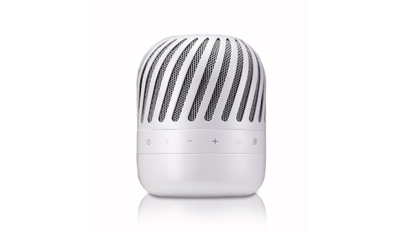 LG 2.0 schwebender Bluetooth-Lautsprecher in weiß | XBOOM Go | 360 Grad Sound | mit Subwoofer , PJ9