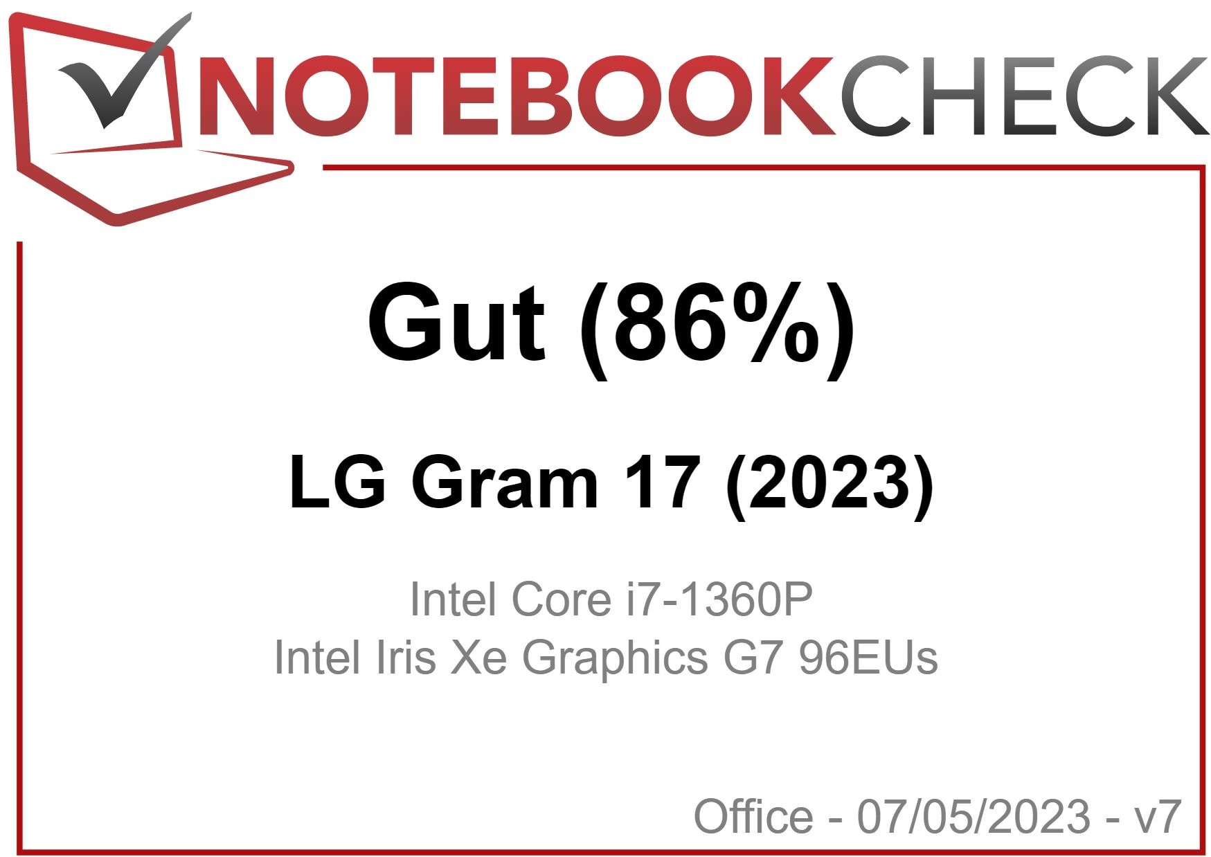 Dem LG gram 17Z90R-G wurde im Test bei Notebookcheck eine Empfehlung ausgesprochen.1