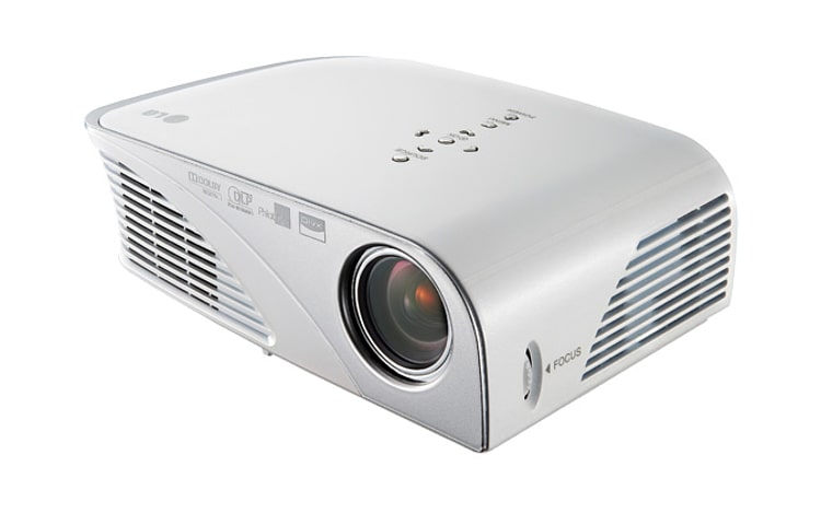 LG Business Projektor mit 38 – 203,2 cm (15" – 80") Projektionsdiagonale und super scharfem 2.000:1 Kontrast bei einem Gewicht von nur 800 g, HS201G