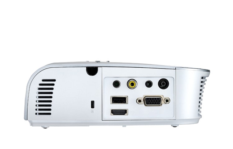 LG Business Projektor mit 38 – 203,2 cm (15" – 80") Projektionsdiagonale und super scharfem 2.000:1 Kontrast bei einem Gewicht von nur 800 g, HS201G