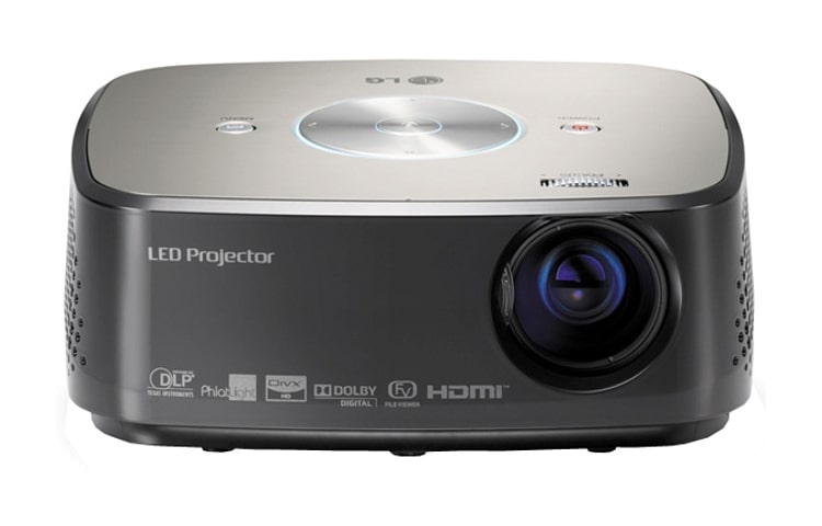 LG LED Beamer mit USB Schnittstelle zur Wiedergabe von DivX, MP3, JPEG und JPEG4 – extrem klein, leicht und leise, HX300G