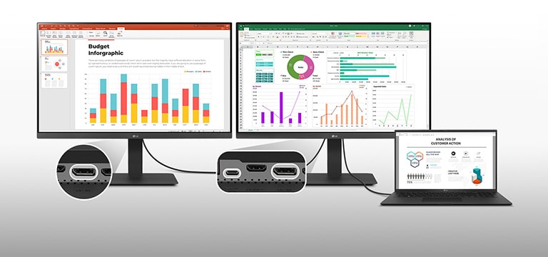 produktiver Arbeitsplatz mit USB Type-C™ und DisplayPort.