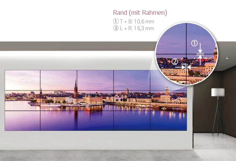 Ein großer Bildschirm wurde durch Kacheln mehrerer Bildschirme zusammengefügt.