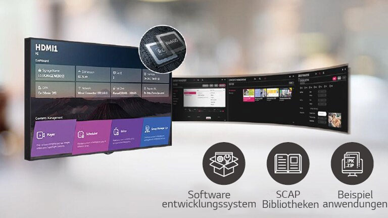 Eine Reihe von Aufgaben, die gleichzeitig erledigt werden können, werden einfach über die Web-OS-Plattform organisiert.