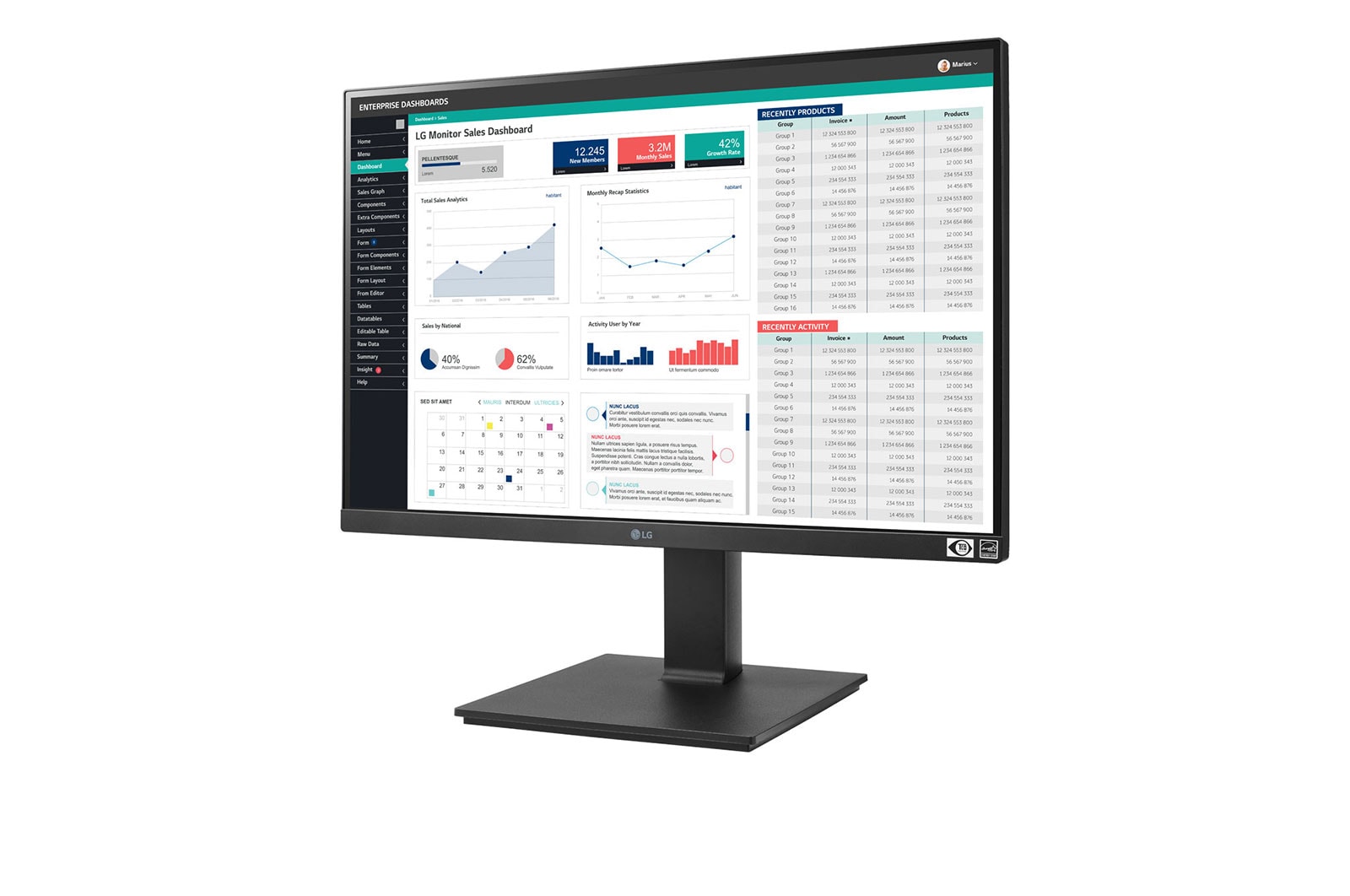LG 24'' IPS-Monitor 16:10 WUXGA (1920x1200) , 24BQ55WY-B