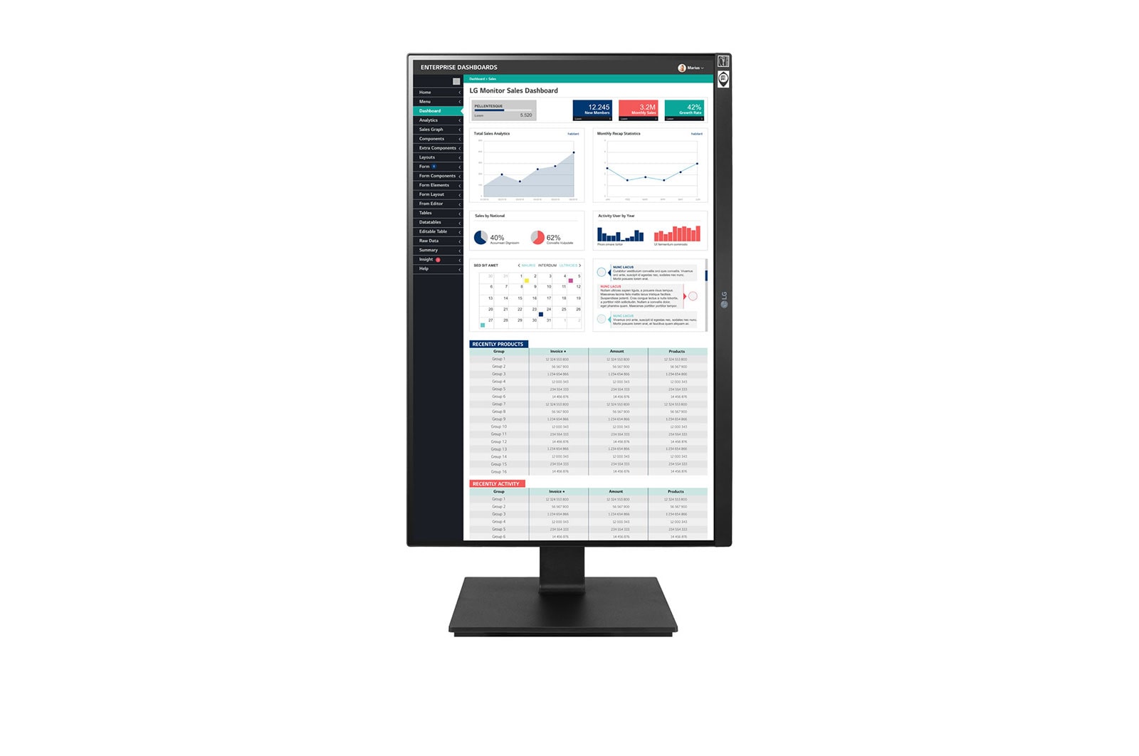 LG 24'' IPS-Monitor 16:10 WUXGA (1920x1200) , 24BQ55WY-B