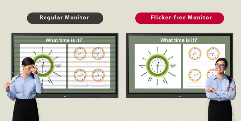 Dank der flimmerfreien Funktion des LG CreateBoard können Sie das Gerät auch bei längerer Betrachtung des Bildschirms mit mehr Komfort nutzen.