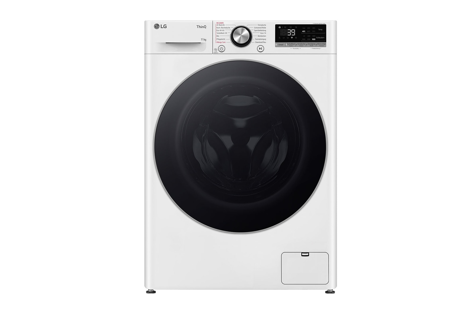 Vorderseite von Waschmaschine Weiß (A-10%*, 11 kg, 1.560 U./Min.) mit AI DD® & TurboWash®360° | F6WR7011