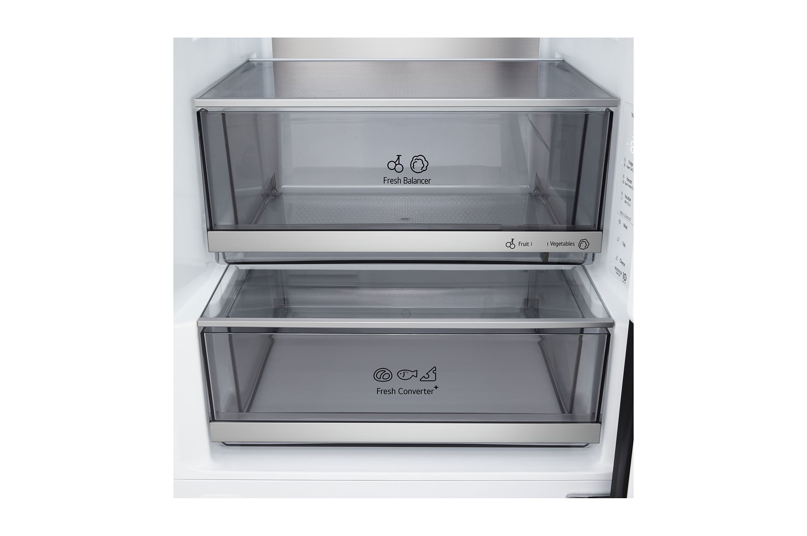 Vorderansicht des LG Kühl-/Gefrierschranks mit DoorCooling+™-Belüftung