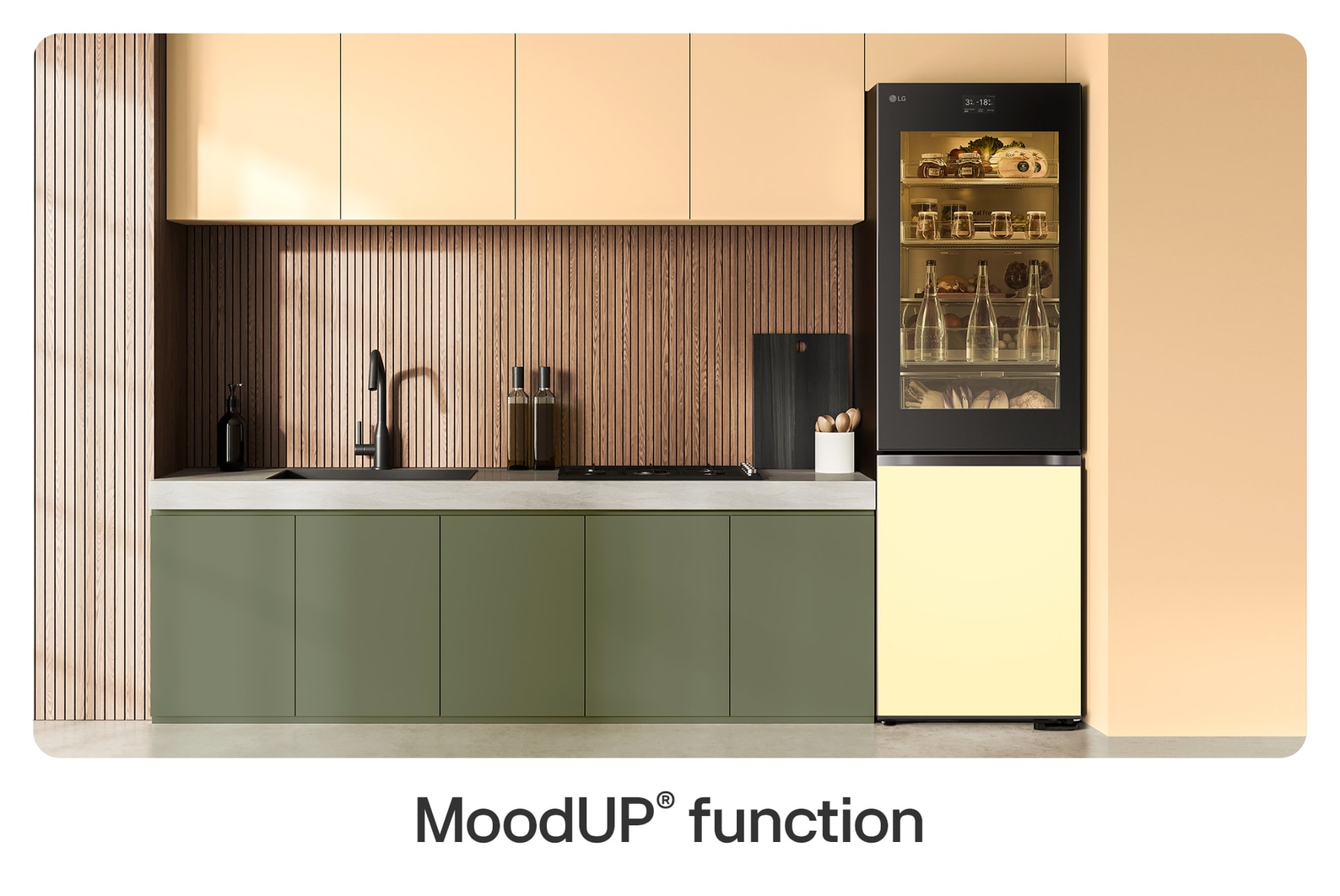 LG MoodUP®️ Kühl-Gefrierkombination mit InstaView® (D, 352L, 187cm hoch) mit eingebautem Lautsprecher, veränderbaren Farben & Total No Frost | GBG719MDNN, GBG719MDNN