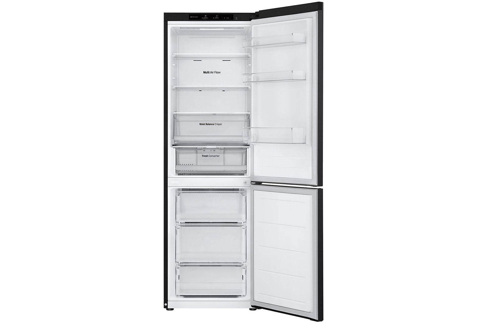 front view open with empty