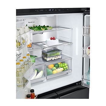 Top left door open with food stored