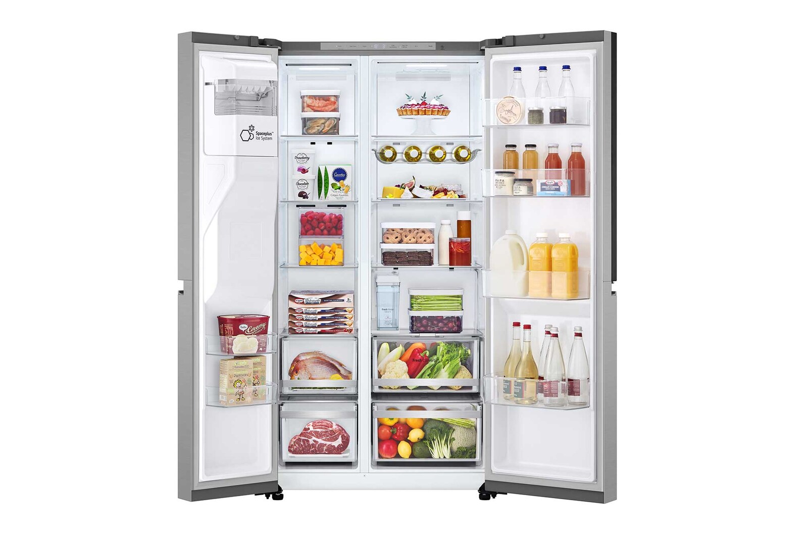 LG Side-by-Side Kühlschrank mit Door-in-Door® (EEK D, 628L, 179 cm hoch ) mit Eis-, Crushed Ice- und Wasserspender, internem Wassertank | GSJE81PYBD, GSJE81PYBD