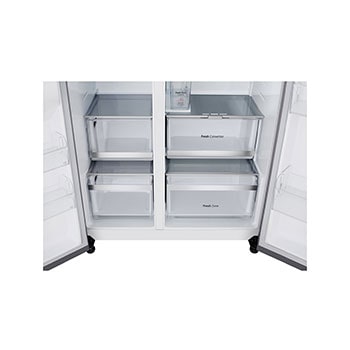LG Side-by-Side Kühlschrank mit Door-in-Door® (EEK D, 628L, 179 cm hoch ) mit Eis-, Crushed Ice- und Wasserspender, internem Wassertank | GSJE81PYBD, GSJE81PYBD