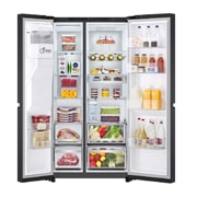 LG Side-by-Side Kühlschrank  (B, 623L, 179cm hoch) mit Eis-, Crushed Ice- und Wasserspender & internem Wassertank | GSLE91EVAB, GSLE91EVAB