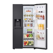 LG Side-by-Side Kühlschrank  (B, 623L, 179cm hoch) mit Eis-, Crushed Ice- und Wasserspender & internem Wassertank | GSLE91EVAB, GSLE91EVAB