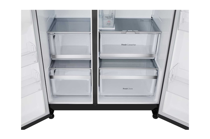 LG Side-by-Side Kühlschrank (EEK B, 623L, 179cm hoch) mit Eis-, Crushed Ice- und Wasserspender & internem Wassertank | GSLB91EVAB, GSLB91EVAB