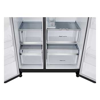 LG Side-by-Side Kühlschrank  (B, 623L, 179cm hoch) mit Eis-, Crushed Ice- und Wasserspender & internem Wassertank | GSLE91EVAB, GSLE91EVAB